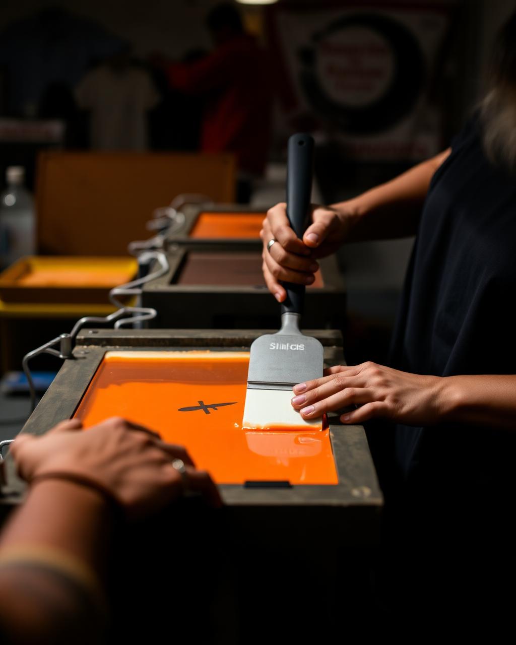 Proses screen printing di Gamaliels